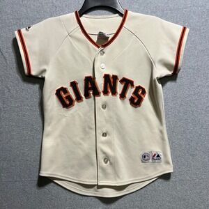 Majestic San Francisco Giants Youth Baseball Jersey Cream Button Front MLB Kids